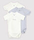 Lot de 3 bodies croisés manches courtes bébé en coton biologique