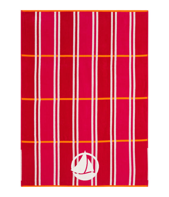 Serviette de plage rose GEISHA/blanc MULTICO