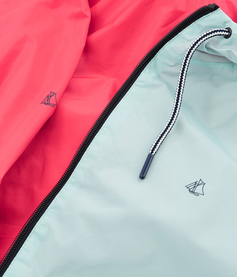 Coupe-vent long r&eacute;versible femme rose GROSEILLER/bleu CRYSTAL