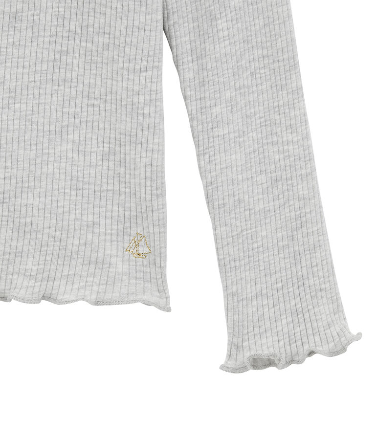 tee-shirtmanches longues col roul&eacute;s gris