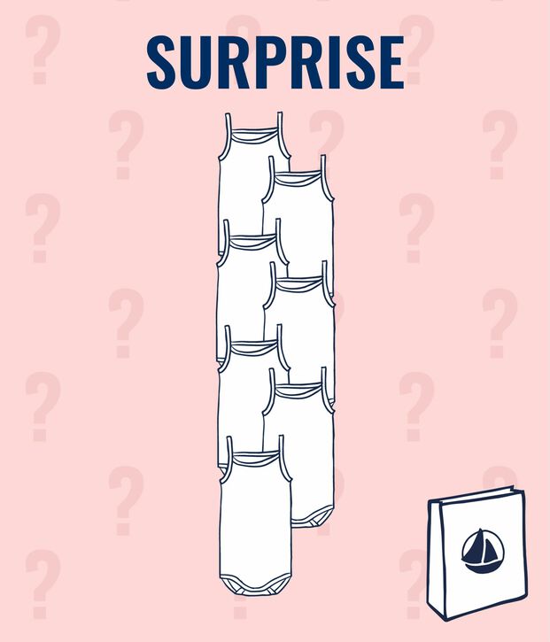 Lot surprise de 7 bodies &agrave; bretelles b&eacute;b&eacute; fille multicouleur