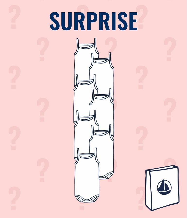 Lot surprise de 7 bodies &agrave; bretelles b&eacute;b&eacute; fille variante 1