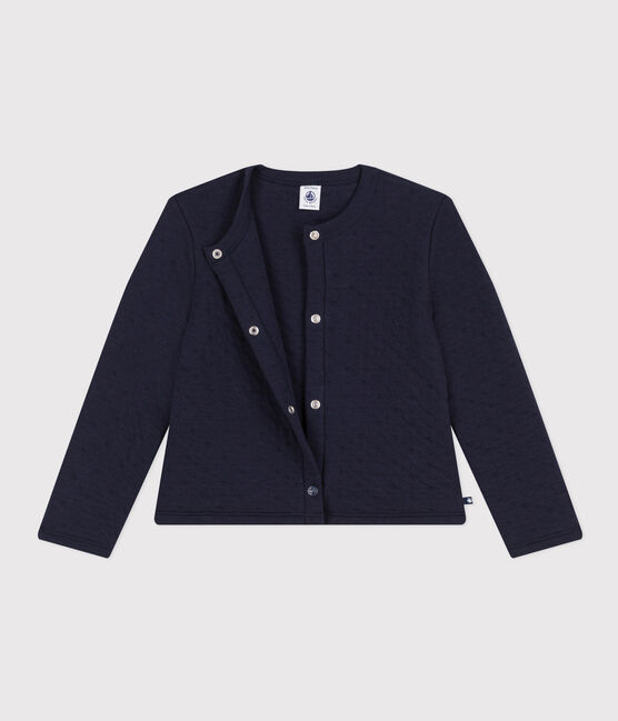 Cardigan en tubique matelassé enfant fille bleu SMOKING
