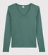 T-shirt col V iconique en coton Femme