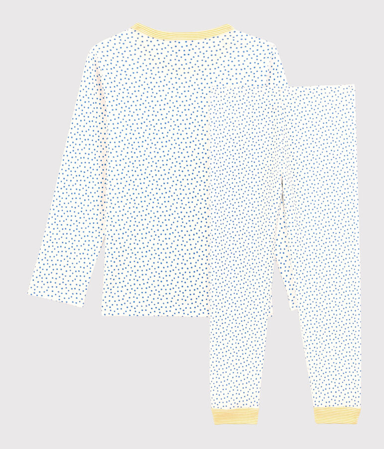 Pyjama &agrave; motifs en coton enfant blanc MARSHMALLOW/bleu BRASIER