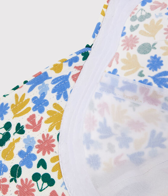 Casquette imprimée à fleurs enfant fille blanc MARSHMALLOW/blanc MULTICO