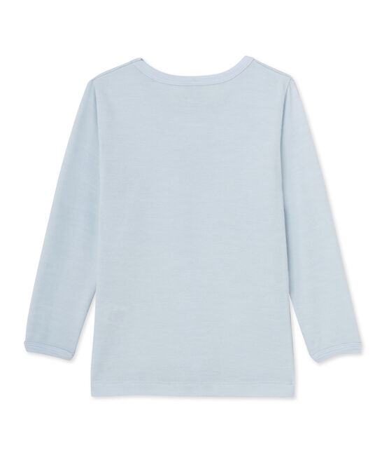 T-shirt garçon en laine et coton bleu Fraicheur