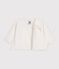 Brassi&egrave;re b&eacute;b&eacute; cache-c&oelig;ur en tricot laine et coton ajour&eacute; blanc