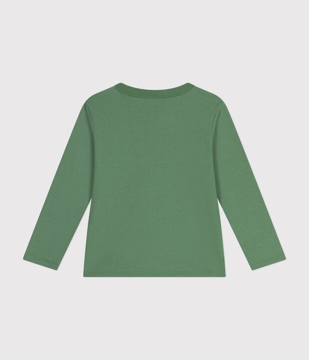 Tee-shirt manches longues en jersey fin enfant gar&ccedil;on vert
