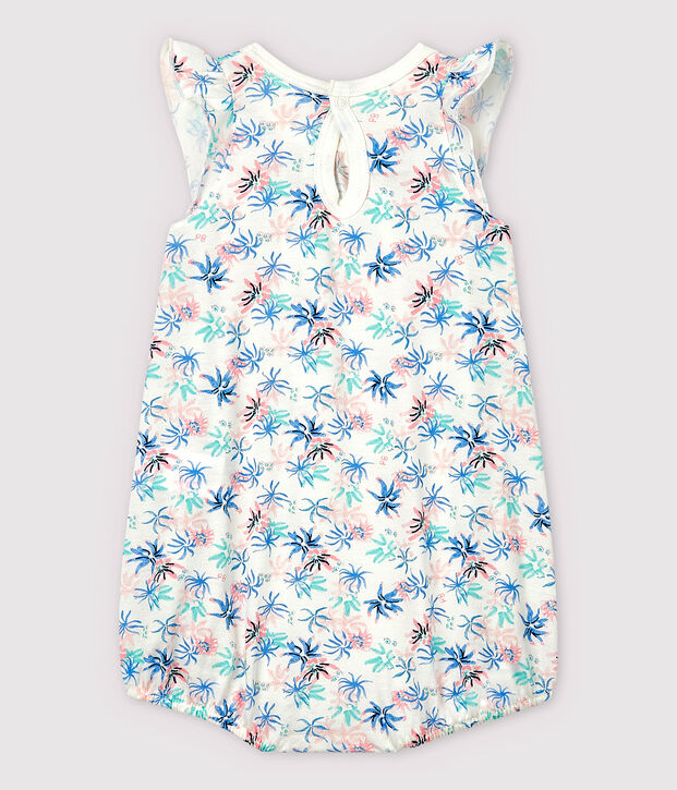 Combicourt an&eacute;mones b&eacute;b&eacute; fille en jersey fin blanc/multicouleur