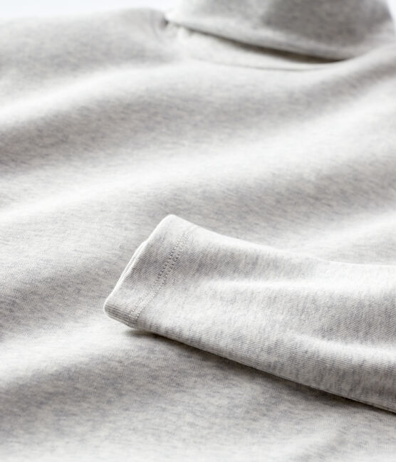 Tee-shirt col roulé L'ICONIQUE en coton BIO Femme gris BELUGA CHINE