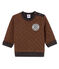 Sweatshirt bébé garçon en tubique pied-de-poule noir CITY/marron COCOA