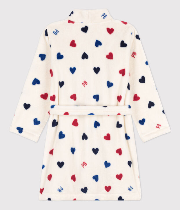 Robe de chambre en polaire enfant &eacute;cru/multicouleur