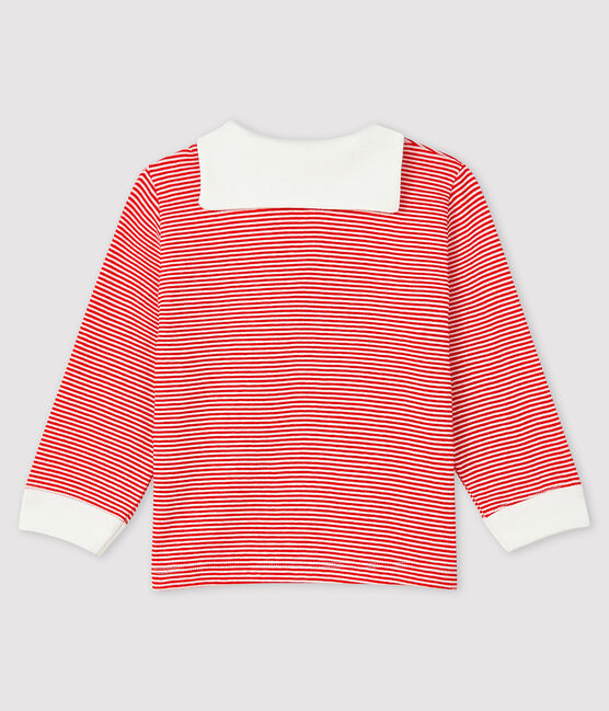 Tee-shirt milleraies bébé garçon rouge TERKUIT/blanc MARSHMALLOW