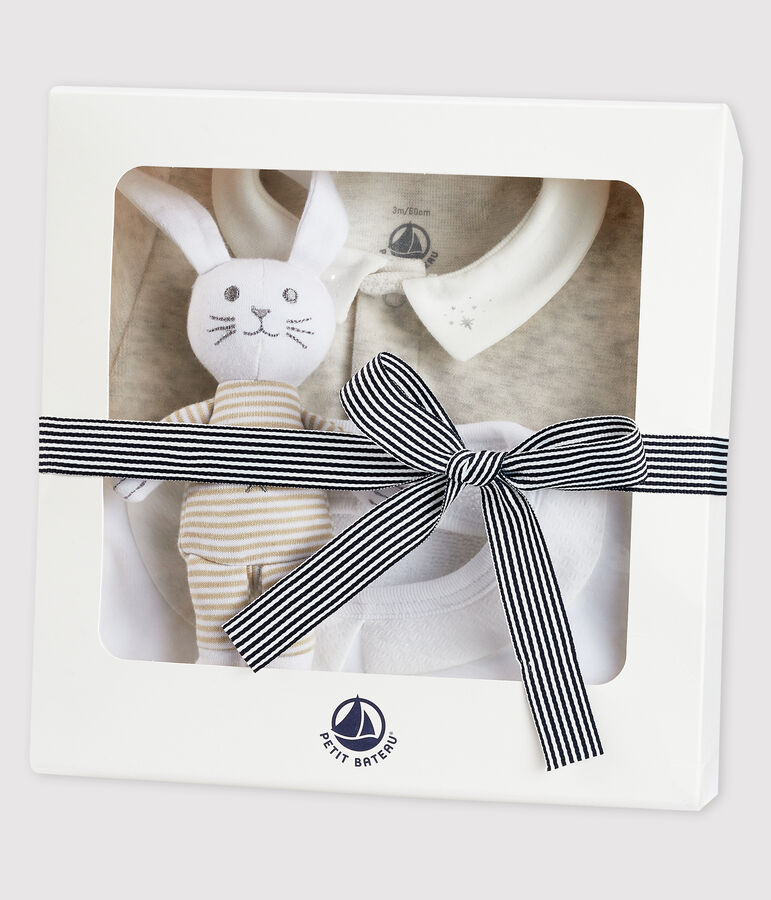 Coffret cadeau naissance b&eacute;b&eacute; en velours multicouleur