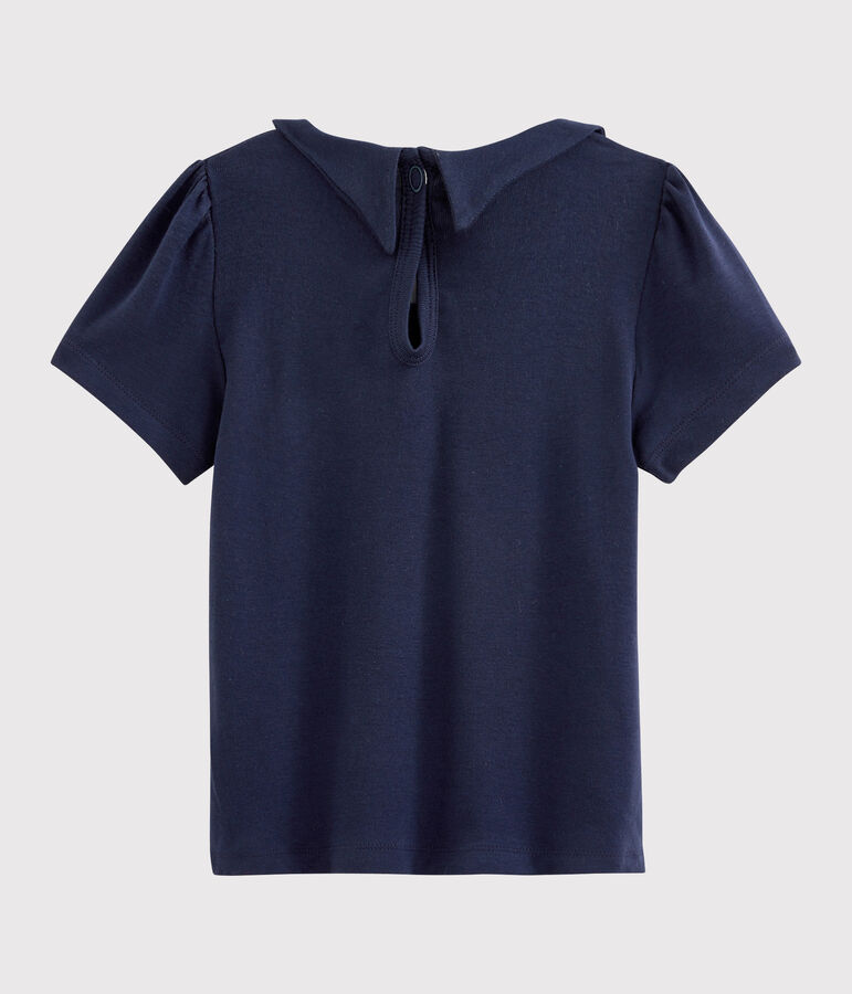 Tee-shirt manches courtes en coton enfant fille bleu