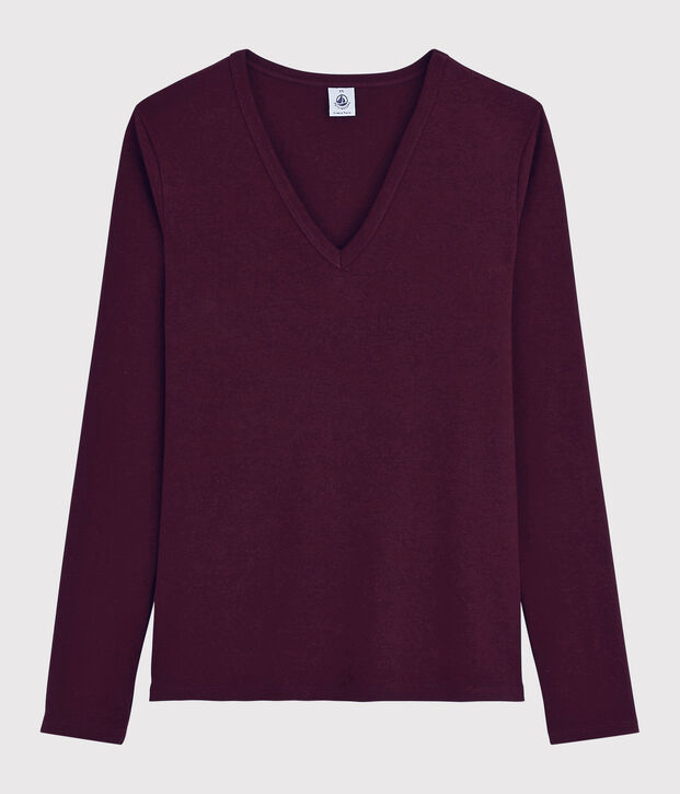 T-shirt iconique col V Femme rouge