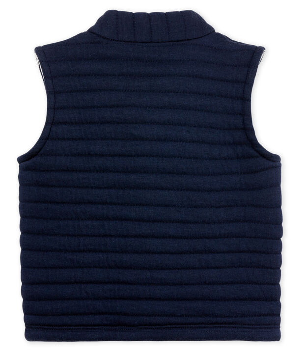 blouson sans manches en tubique matelass&eacute; b&eacute;b&eacute; gar&ccedil;on bleu marine