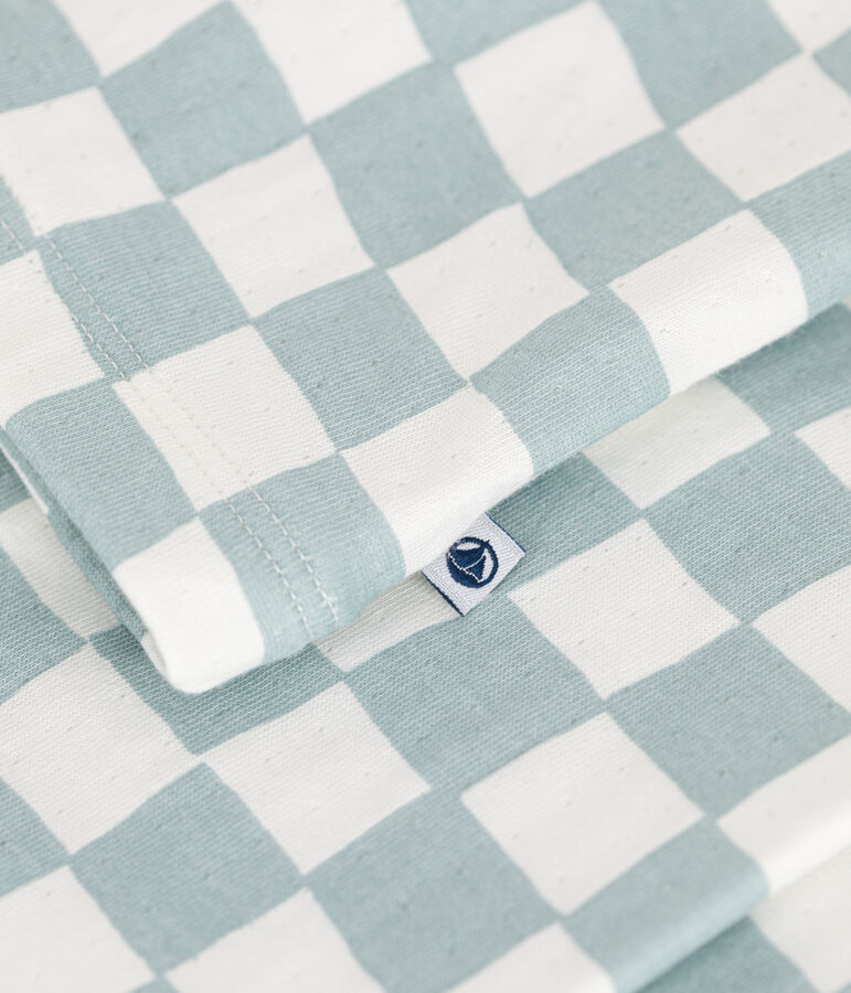 Pyjama en coton imprim&eacute; damier enfant MARSHMALLOW/ PAUL