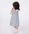 Robe marinière bébé en coton manches courtes et col vareuse blanc MARSHMALLOW/bleu SMOKING