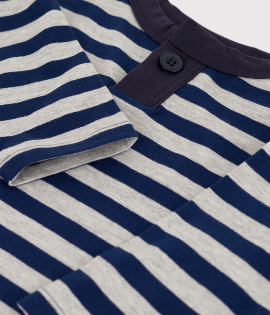 Tee-shirt manches longues bébé en coton bleu MEDIEVAL/ FUMEE