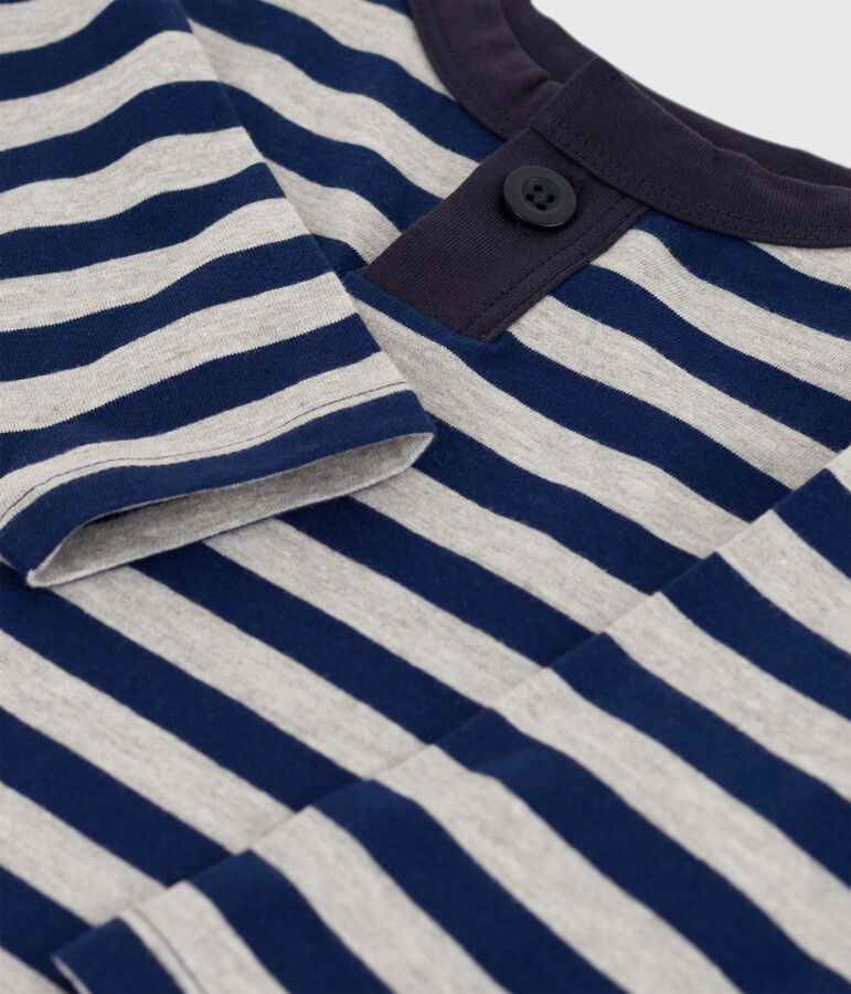 Tee-shirt manches longues b&eacute;b&eacute; en coton bleu MEDIEVAL/ FUMEE