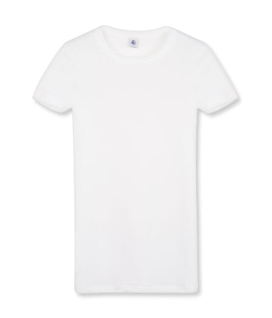 Tee shirt femme iconique en manches courtes blanc Ecume