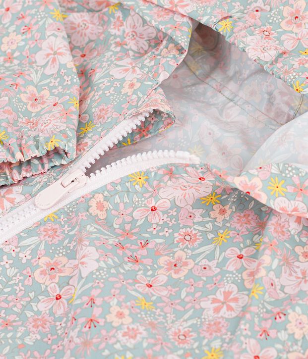 Coupe-vent enfant fleuri bleu/multicouleur