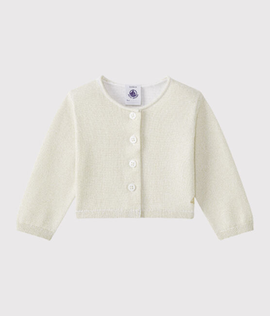 Boléro bébé fille brillant blanc ECUME/marron EM DORE