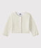 Boléro bébé fille brillant blanc ECUME/marron EM DORE