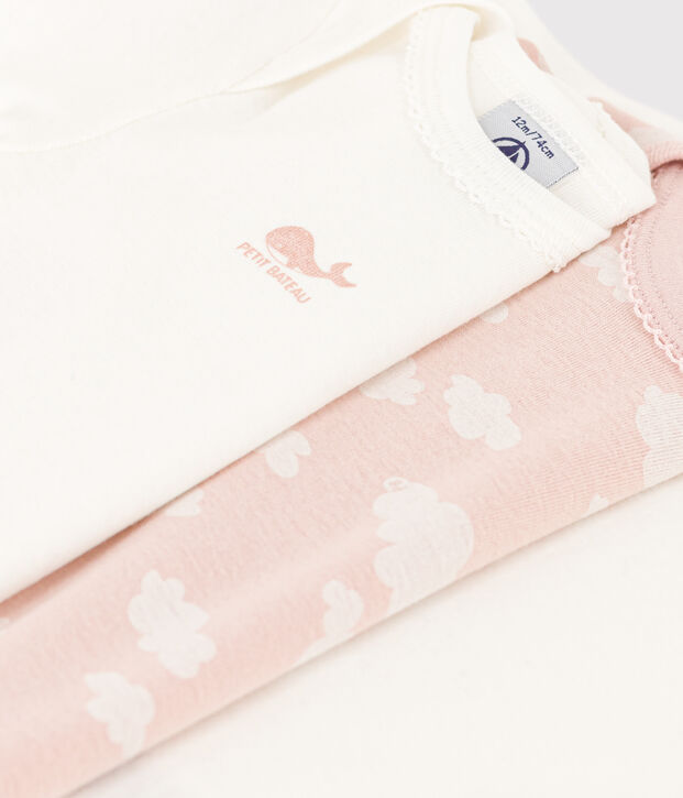 Lot de 3 bodies manches longues nuages b&eacute;b&eacute; en coton multicouleur