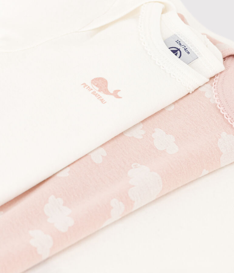 Lot de 3 bodies manches longues nuages b&eacute;b&eacute; en coton multicouleur