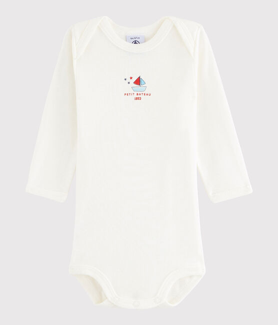 Body manches longues bébé fille-garçon blanc Lait