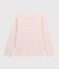 Marinière en jersey enfant fille rose MINOIS/ ARGENT