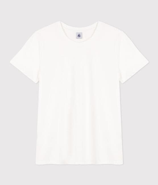 Tee-shirt LE DROIT col rond en coton Femme blanc ECUME