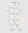 Ensemble nuit chats b&eacute;b&eacute; en coton et lyocell blanc MARSHMALLOW/blanc MULTICO