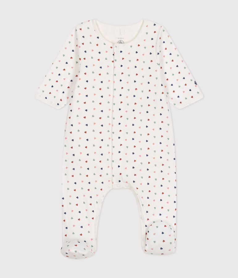 Bodyjama imprim&eacute;s mini c&oelig;urs en tubique b&eacute;b&eacute; blanc MARSHMALLOW/blanc MULTICO