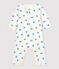 Bodyjama sans pieds  bébé en coton biologique blanc MARSHMALLOW/bleu BRASIER