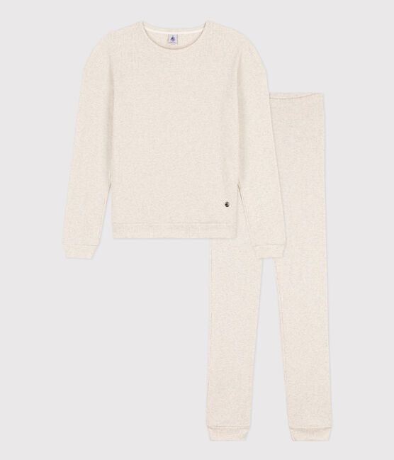 Pyjama femme en coton beige MONTELIMAR CHINE