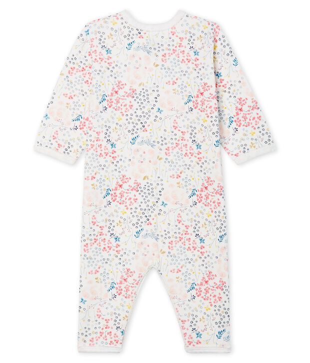 Dors bien sans pieds b&eacute;b&eacute; fille en tubique blanc/multicouleur