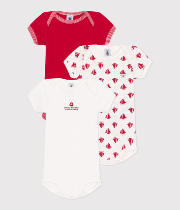 Lot de 3 bodies bébé manches courtes en coton