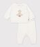 Ensemble b&eacute;b&eacute; en tricot &agrave; motif blanc cass&eacute;