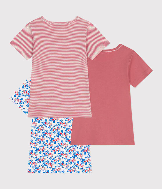 Lot de 3 tee-shirts enfant en coton manches courtes fleuri variante 1