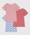 Lot de 3 tee-shirts enfant en coton manches courtes fleuri variante 1