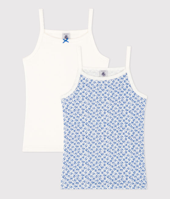 Lot de 2 chemises à bretelles fleur en coton enfant variante 1