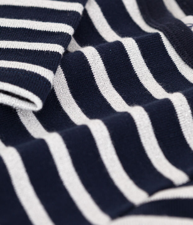 Marini&egrave;re iconique en coton enfant fille bleu/gris