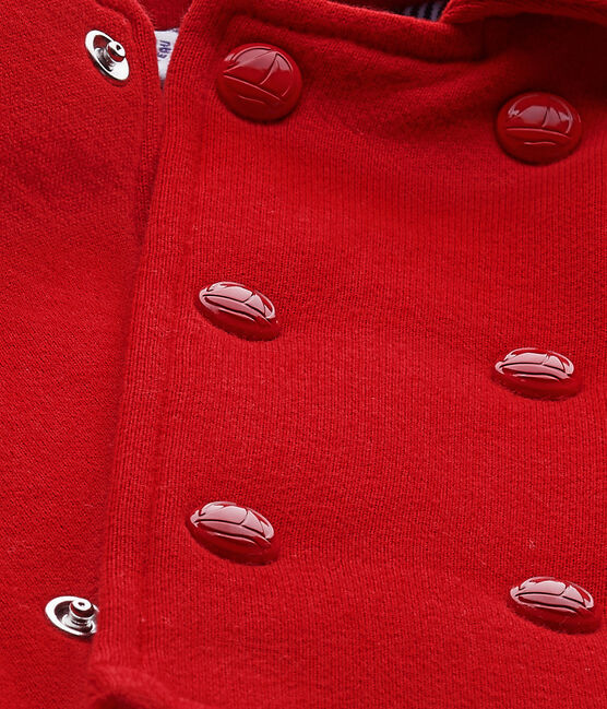 Caban bébé mixte en molleton rouge TERKUIT