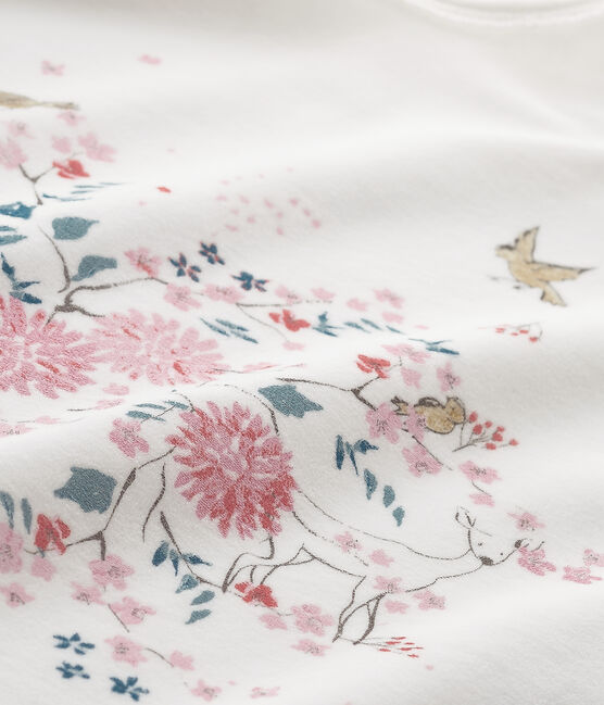 Pyjama fille à motif en bouclette velours blanc LAIT/jaune OR