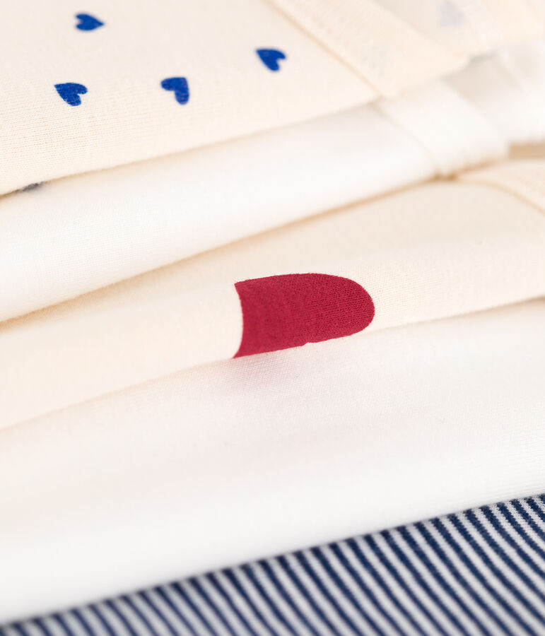 Lot de 5 bodies manches longues b&eacute;b&eacute; en coton multicouleur