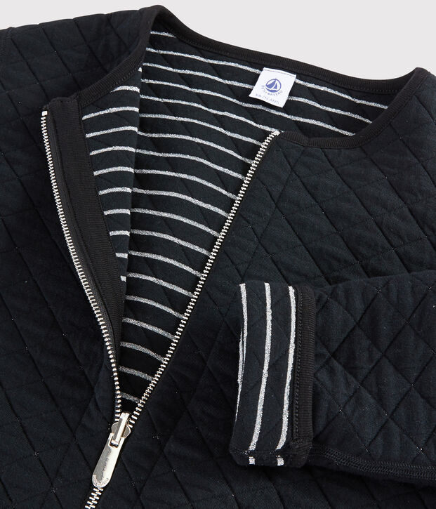 Veste cardigan r&eacute;versible Femme noir/gris